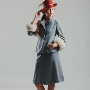 Vintage Lili Ann Fur 2 piece jacket and skirt